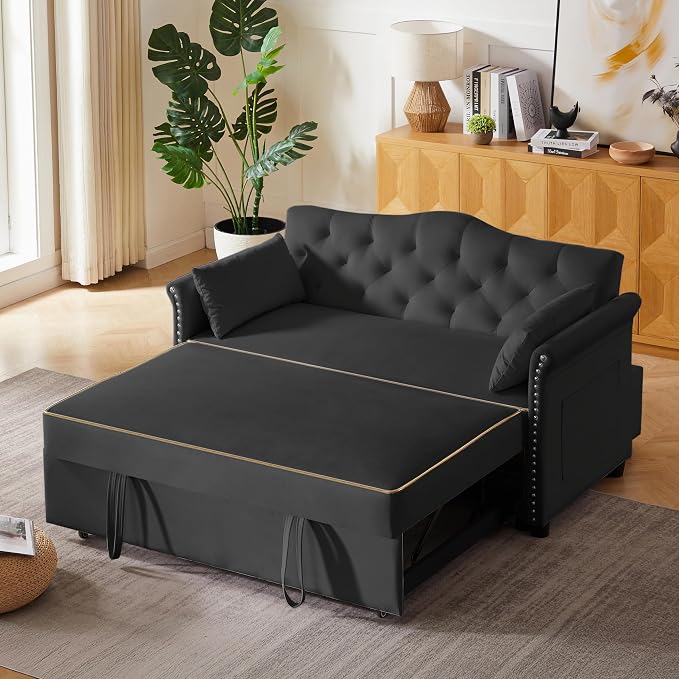 Auvsoce 57'' Convertible Sleeper Sofa Bed by Unknown