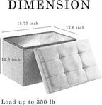 Storage Ottoman Cube Small Footrest Foldable Seat Foot Stools Square Tufted - Image 3