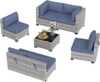 6-Seat Modular Patio Furniture Set – Outdoor Wicker Sectional Sofa - Image 9