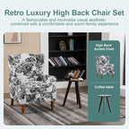 Upholster Accent Armchair & Side Table 2-Piece Set, Chenille Vintage Style - Image 7