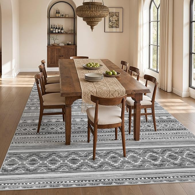 cotiled Boho 8x10 Area Rugs for Living Room: Large Moroccan Washable Rug | Low - Image 7