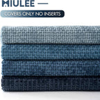 MIULEE Soft Decorative Chenille Pillow Covers Blue Series 18x18 Pack of 4 | - Image 6