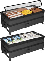 Kitstorack 2Pack Height-adjustable Under Bed Storage by Kitstorack