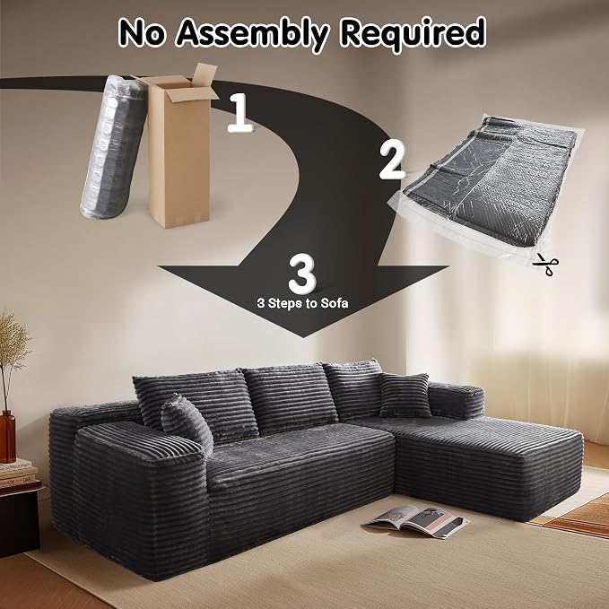ovios 104" Cloud Boneless Couch - Image 4