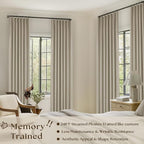 Burlywood Birch Pleated 100% Blackout Linen 45 Inch Curtains - Image 2