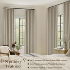 Burlywood Birch 100% Blackout Pinch Pleated Linen Curtains 84 Inches Long | - Image 2
