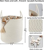 XUANGUO Cotton Rope Laundry Basket Hamper - Image 2