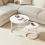 Garden 4 you Nesting Coffee Table, 23.6" Round Coffee Table Set of 2, Wooden - Image 4