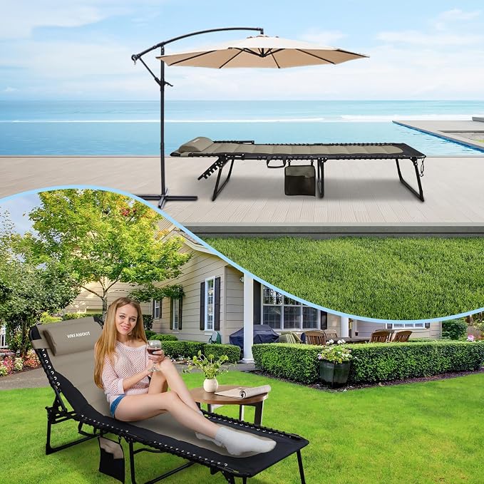 Oversized Padded Outdoor Folding Lounge Chair - Image 6
