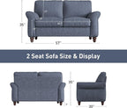 Bonzy Home 57" Loveseat Sofa, 2 Seater Comfy Love Seat Sofa - Image 2