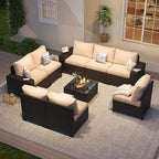 Aoxun Patio Furniture Set, Widen Armrests Wicker Outdoor Sectional by Aoxun
