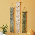 M MANUAL 3 Pcs Macrame Leaf Wall Hanging Bohemian Wall Decor Feathers Wall Art by Unknown