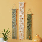 M MANUAL 3 Pcs Macrame Leaf Wall Hanging Bohemian Wall Decor Feathers Wall Art by Unknown