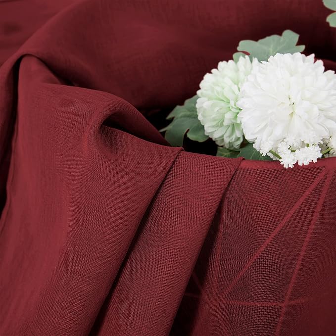 Tollpiz Sheer Curtains Linen Textured Bedroom Curtain Sheers Light Filtering - Image 6