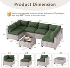 LOUVIXA 7 Piece Outdoor Patio Furniture Set, Outdoor Sectional Sofa, Wicker - Image 2