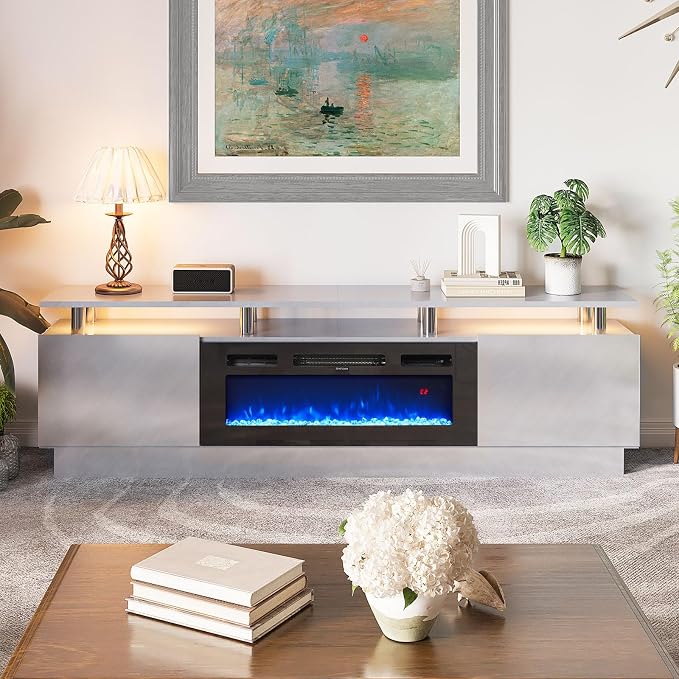 80" TV Stand & Entertainment Center, Media Console - Image 4