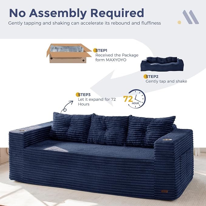 MAXYOYO 79" Oversized Boneless Loveseat Sofa Couch - Image 7