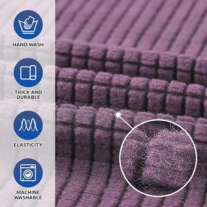 Stretch Chair Sofa Slipcover, Single Couch Cover, Dark Purple | 1-Piece - Image 3