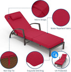 GarveeLife 2-Piece Rattan Patio Folding Chaise Lounge, 5-Position Adjustable - Image 5