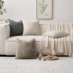 MIULEE Soft Decorative Chenille Euro Pillow Covers Neutral 22x22 Pack of 4 | - Image 5