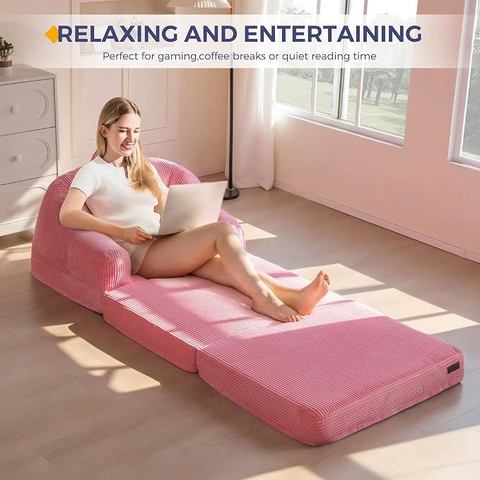 MAXYOYO Folding Sofa Bed with Backrest, Boneless Fold Out Couch Bed with Handle - Image 3