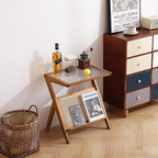 Tiita 2 Pack Rattan Side Table, Mid Century Nightstand, Bamboo Accent Bedside - Image 9