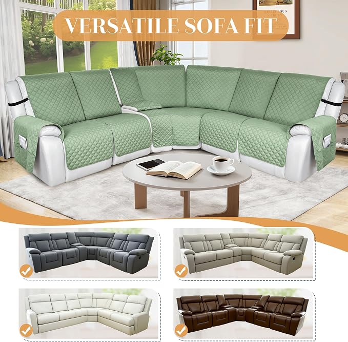 HDCAXKJ 100% Waterproof Reclining Sectional Couch Covers L Shape Recliner Sofa - Image 6