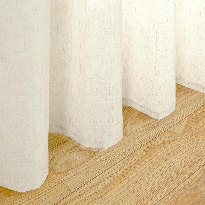 YoungsTex Natural Linen Semi Sheer Curtains 84 Inch Length - Image 9