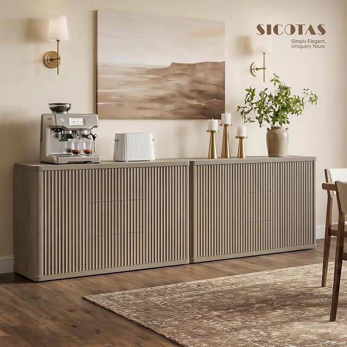 SICOTAS Buffet Cabinet with Storage 109.4" Large Modern Accent Storage Cabinet - Image 2