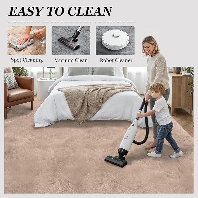 Fluffy 5x7 Area Rugs for Living Room Bedroom: Ultra Soft Shag Rug Non-Slip - Image 8