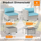 12-Seat Modern Outdoor Wicker Rattan Patio Furniture Set - Image 3