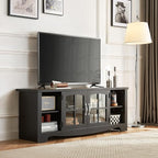 LINSY HOME Farmhouse TV Stand for 65 Inch TV, Wood Entertainment Center - Image 2