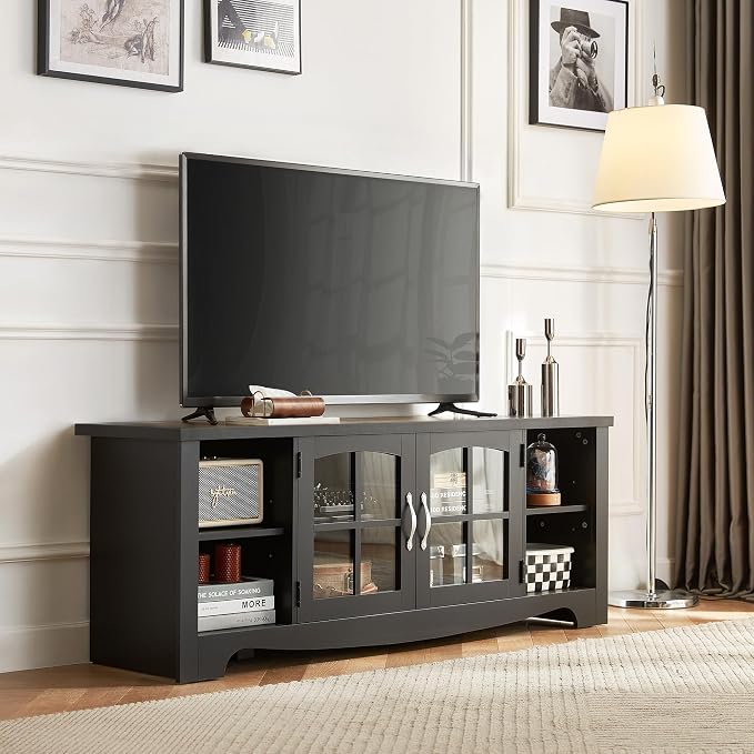 LINSY HOME Farmhouse TV Stand for 65 Inch TV, Wood Entertainment Center - Image 2