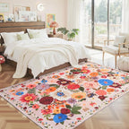 Blush Area Rug 6x9 for Living Room Bedroom | Ultra-Thin; Easy Clean; Non Slip; - Image 6