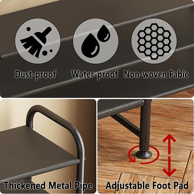 INGIORDAR Shoe Rack 4 Tier Long Storage Organizer Wide Metal Shoe Shelf - Image 6