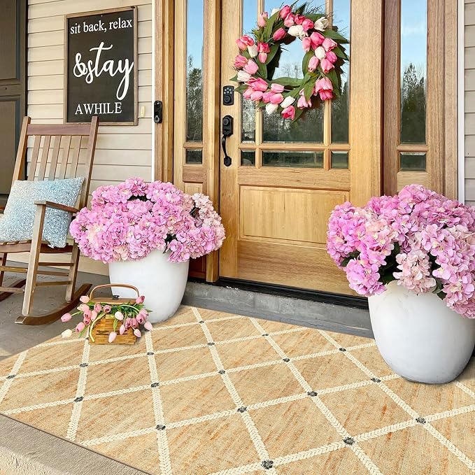 Cottage Trellis 3x5 Entryway Rug Indoor Outdoor Mats - Image 3