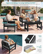 SERWALL 8 Pieces HDPE Outdoor Conversation Sofa Set - Image 2