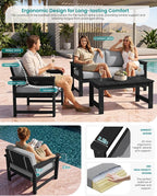SERWALL 4 Pieces HDPE Outdoor Sofa Set - Image 2