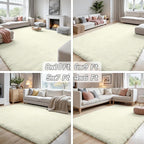 8x10 Fluffy Shag Area Rugs for Living Room Bedroom: Soft Carpet Cream White | - Image 7