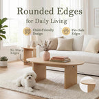 Honyee Oval Coffee Table, 47.2" Wood Coffee Table - Image 5