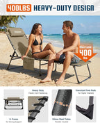 KingCamp Lounge Chair Outdoor, 400LBS Tanning Chairs - Image 4