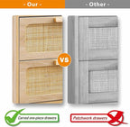 YAUKOMEL Rattan Nightstand, Wood End Table, Side Table - Image 5