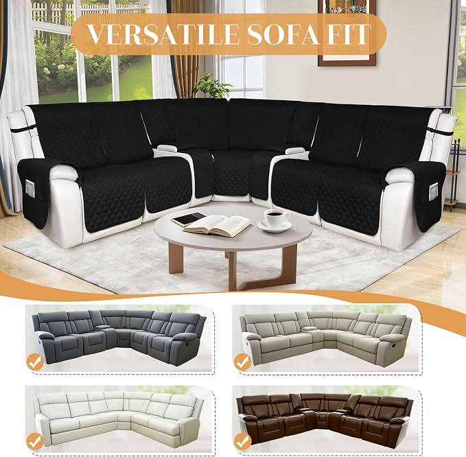 HDCAXKJ 100% Waterproof Reclining Sectional Couch Covers L Shape Recliner Sofa - Image 5