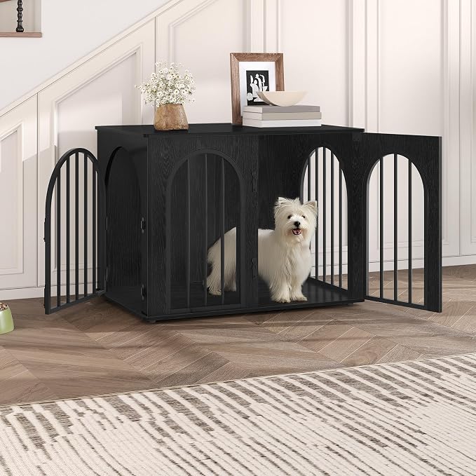 Hzuaneri 31.5'' Wooden Dog Crate Furniture, Indoor Dog Kennel Dogs Cage - Image 3