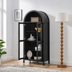 67" Black Tall Display Cabinet - Image 3