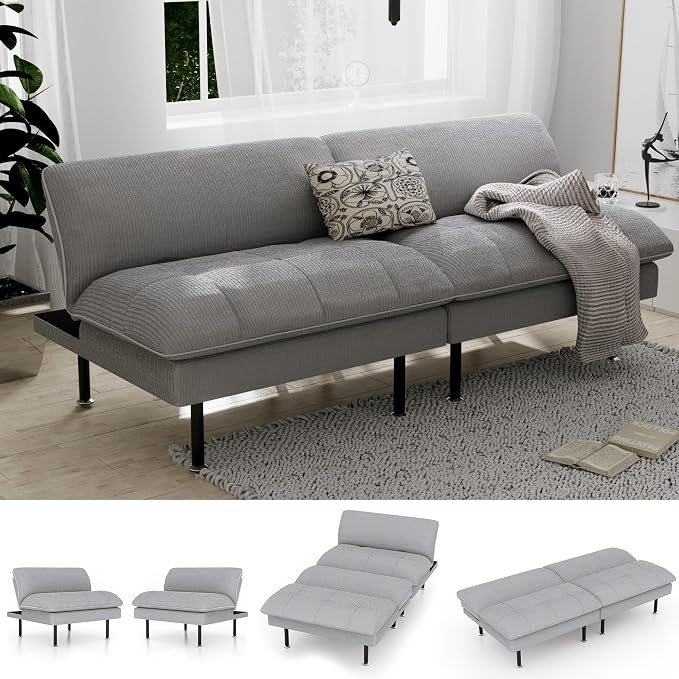Ribilake 70" Futon Sofa Bed, 4 in 1 Multi-Function Couch Sleeper by RIBILAKE