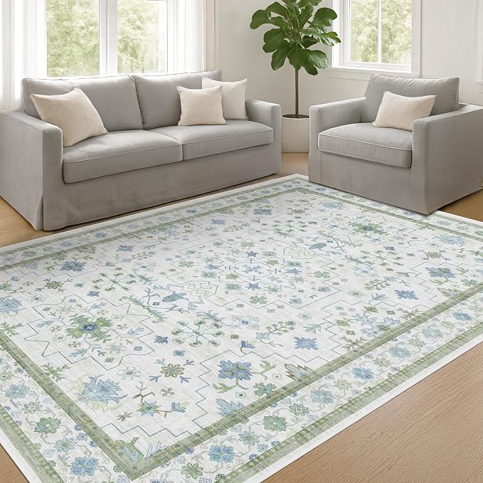 Cream Oushak 6x9 Bedroom Rug - Image 4