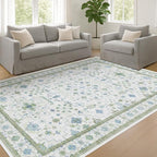 Cream Oushak 6x9 Bedroom Rug - Image 4