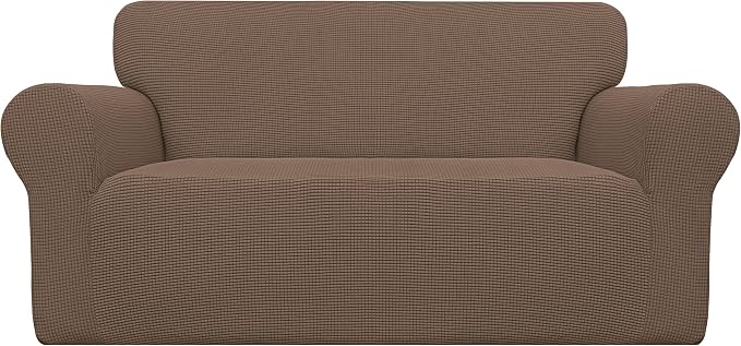 Easy-Going Stretch Oversized Loveseat Couch Covers Washable Brown | 1-Piece by Easy-Going