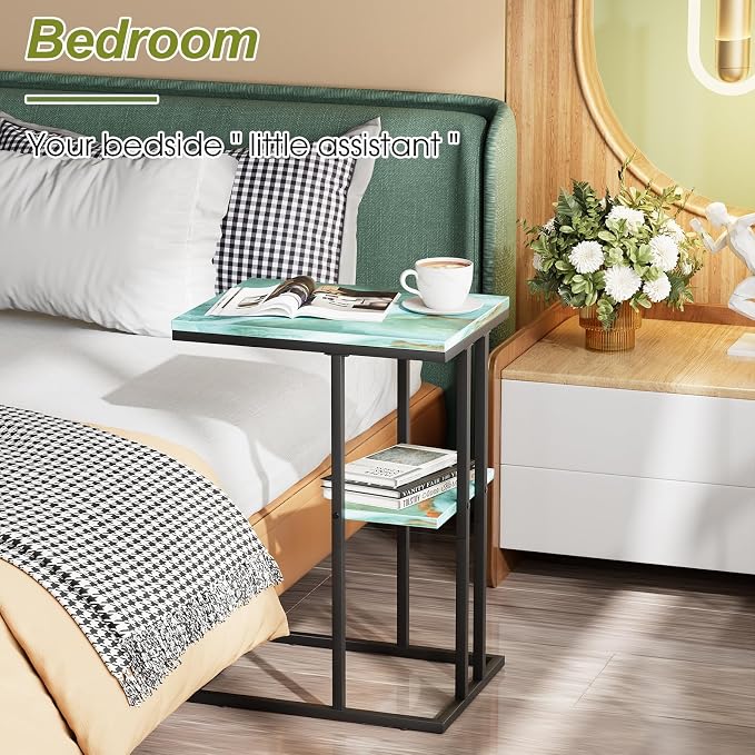 C Shaped End Side Table, Couch Sofa Table - Image 7